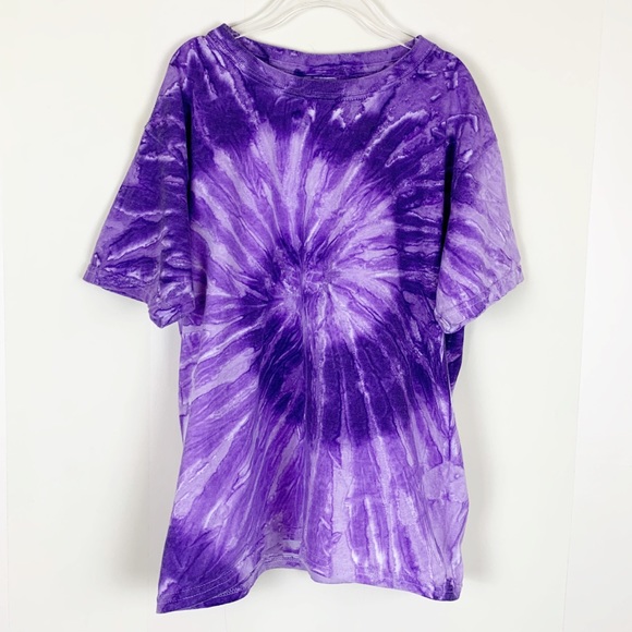Colortone Kid’s Purple Tie Dye Short Sleeve Tee - Picture 5 of 5
